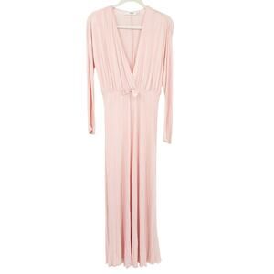 I.Magnin Barbiecore‎ Vintage Modal Blend Lounge House Maxi Dress Size S Pink
